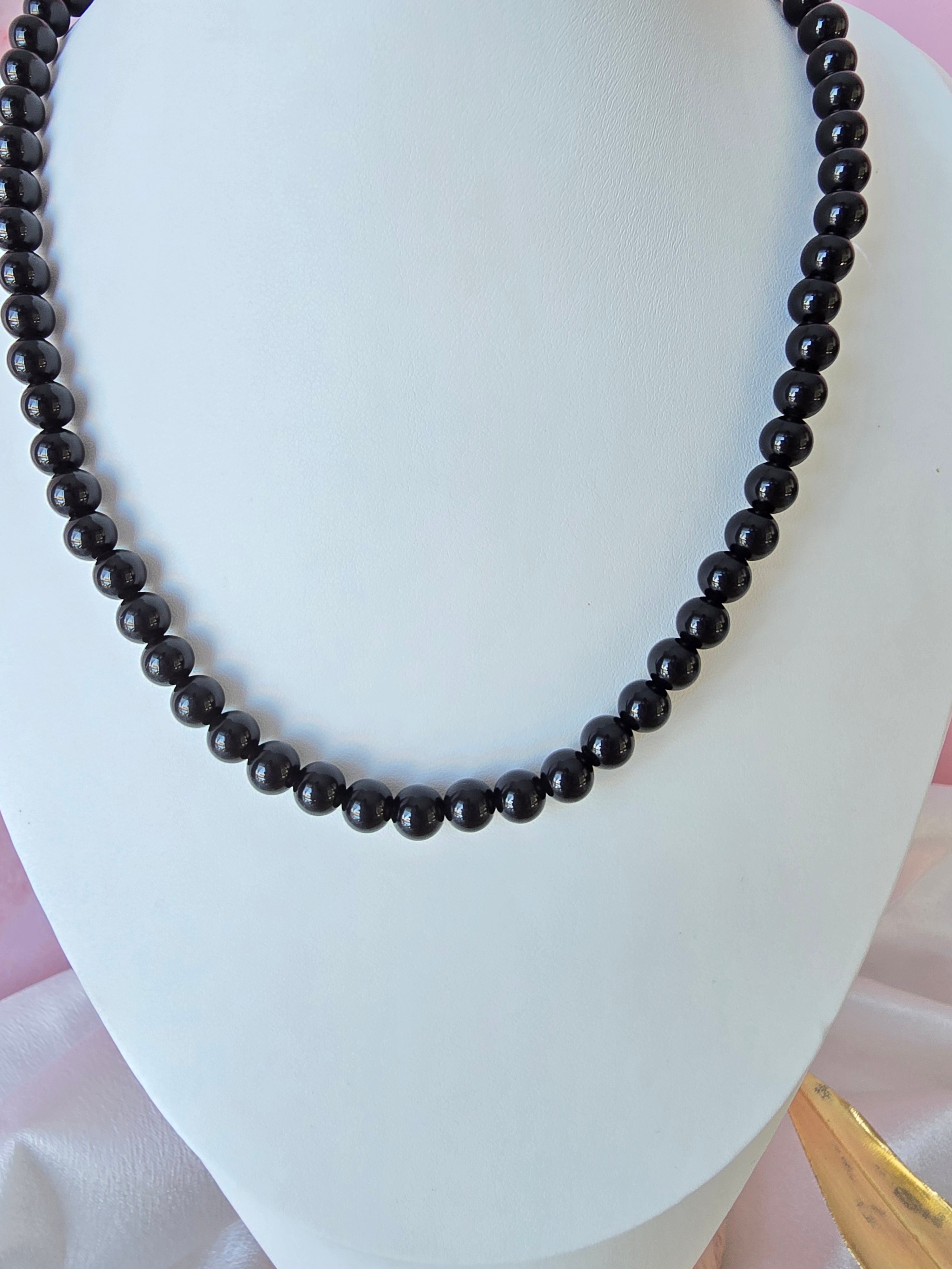 Collier en Obsidienne noire